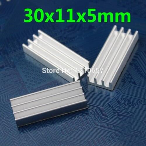10 pieces lot Silvr Heat Sink 30x11x5mm Router IC Heat Sink Aluminum Cooling Fin 30*11*5