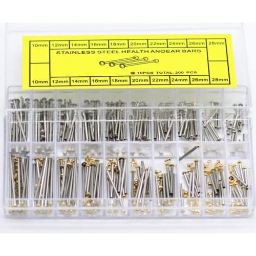 200PCS Watch Strap Repair Screws Assortment Kit Watch Band Link Pins Tube Friction Pin Clasp Strap Bracelet Rivet End 10-28mm
