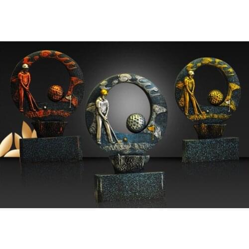 2019 the latest all new style top quality golf trophy Golf Cup Luxury Resin Golf Customized Crystal Cup free shipping