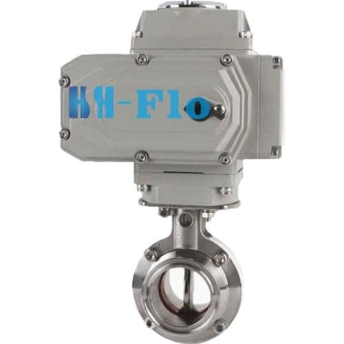 3" Stainless Steel 304 Sanitary Electric Butterfly Valve Tri Clamp 220VAC