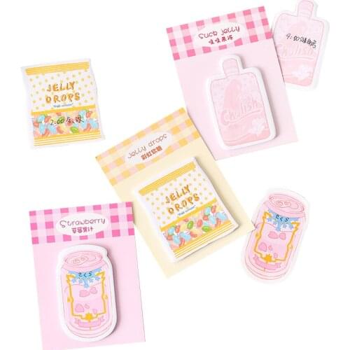 Free shipping 30packs/lot Kawaii Stationery Snacks N Times Series Memo Pad Sticky Notes Office School Supplies For Girls
