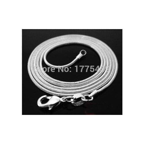 5Pcs=1Lot ! ) Free Shipping Sterling Silver color 1.2mm Snake Chain 16",18",20",22" ,24" Pick Size For Necklace Making