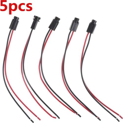 5pcs T5 LED Bulb Holder Socket For 1.2W W3W LED Width Instrument Light T5 Socket LED Socket Plug Extension Cables Harness