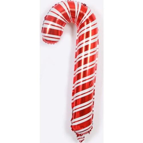 84*39cm New Christmas Mall Decoration Santa Claus Crutch Shaped Aluminum Foil Balloon Festive Decoration Aluminum Foil Balloon