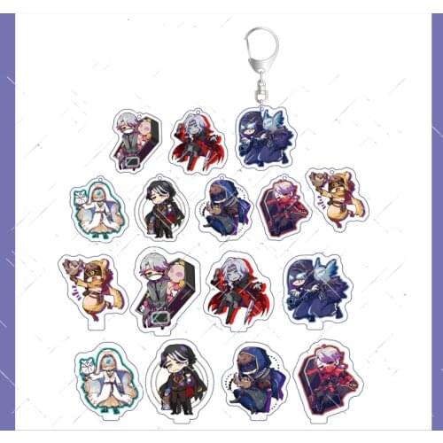 Anime Identity V Mike Morton Sculptor Joseph Desaulniers Game Acrylic Figure Stand Model Plate Keychain Desk Decor Q Version