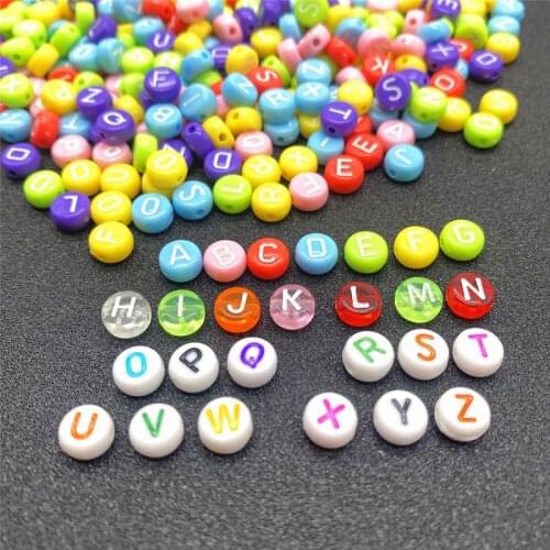 100Pcs 4*7mm Oval Mix Acrylic Letter Beads for Jewelry Making Kid Diy Material Loose Spacer beads Jewelry Accessories
