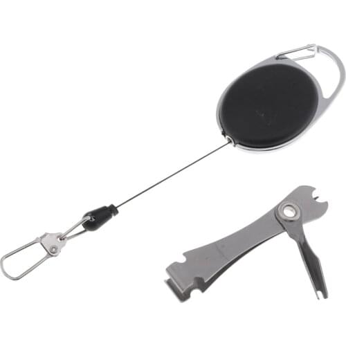 Quick Knot Tying Tool Fishing Clippers Line Cutter Nippers Snips with Zinger Retractable Key Chain