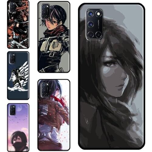 Attack On Titan Mikasa Ackerman Case For OPPO A9 A5 A53 A31 2020 A52 A72 A15 A83 A91 A93 A5S Find X3 Pro Reno 2 Z Funda