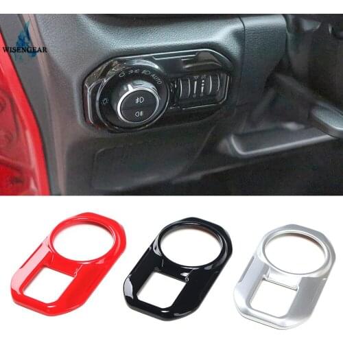 Headlight Control Panel Decor Cover for Jeep Wrangler JL 2018 2019 ABS Black Sticker Frame Trim