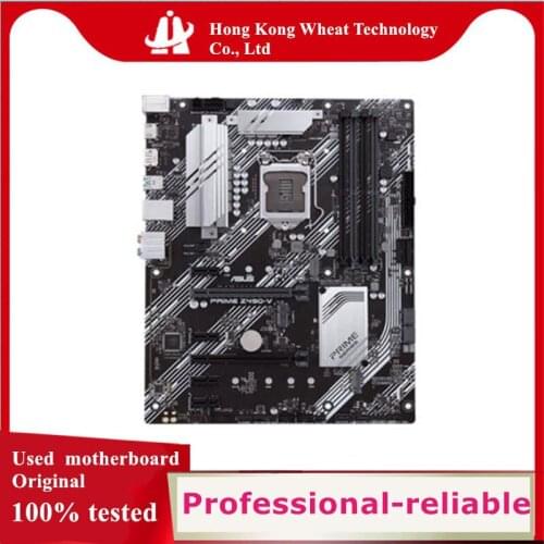 For ASUS PRIME Z490-V Motherboard Socket LGA 1200 M.2 nvme ssd For Intel Z490 Used Original Desktop Mainboard