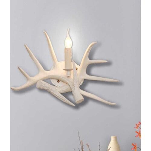Europe Nordic Retro Antler Lamp Foyer Dining Room Bedside Wall Sconce Cafe Bar Villa Decoration Corridor Balcony Light