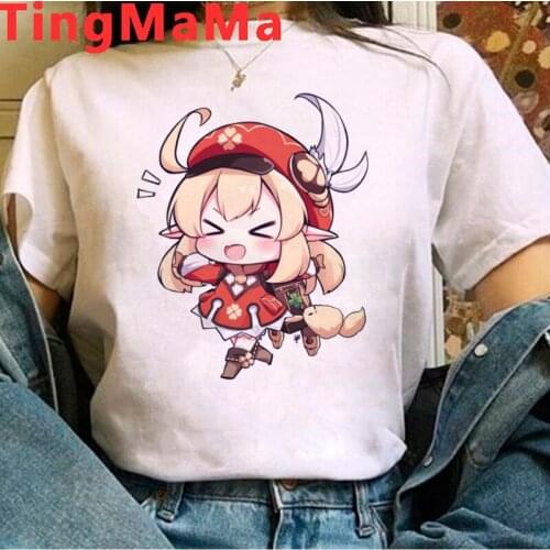 Genshin Impact Keqing tshirt male harajuku japanese graphic tees couple clothes t-shirt streetwear couple clothes