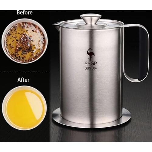 Oil Filter Pot Kitchen Household Large Capacity Filter Oil Slag Oil Separator Oil Bottle Multi-Function Kitchen Filter Pot
