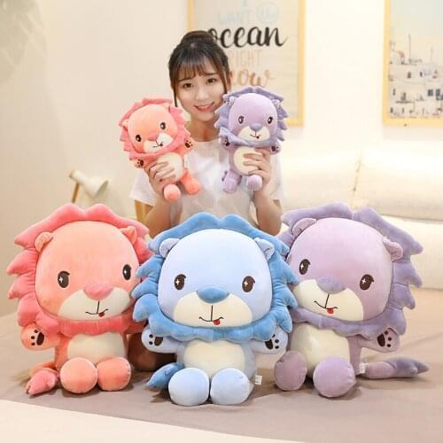 30-80cm Cute Stuffed Lion Plush Toy Soft Pillow Kawaii Cartoon Animal Down Cotton Lion Toy Doll for Kids Lovely Chilrens Gift
