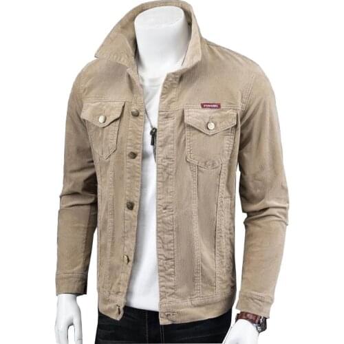 Mcikkny Fashion Men Cargo Corduroy Jackets Vintage Hip Hop Outwear Coats For Male Clothing Spring Autumn