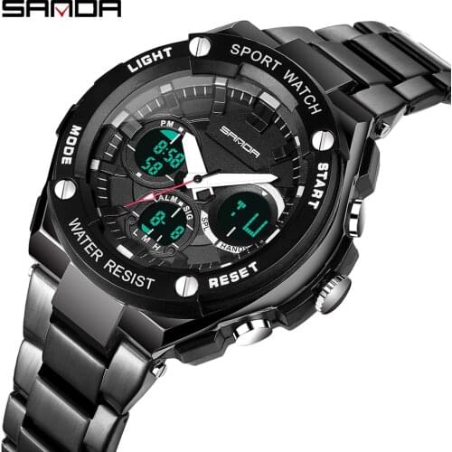 SANDA Steel Sports Mens Watches Top Brand Luxury Military Quartz Watch Men Waterproof S Shock Clock relogio masculino 783