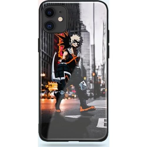 Katsuki Bakugo My Hero Academia BNHA Soft Glass for IPhone SE 6 6s 7 8 Plus X XR XS 11 12 Mini Pro Max Phone Case Cover Shell