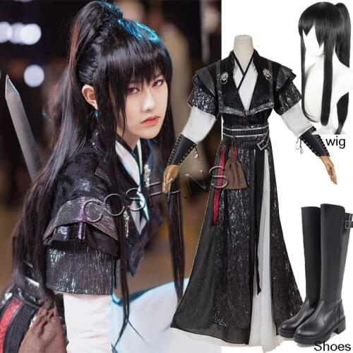 The Untamed Mo Dao Zu Shi Xue Yang Cosplay Costume Xue Chengmei Ancient Mens Clothing Hanfu Hallween Cosplay Wigs and shoes