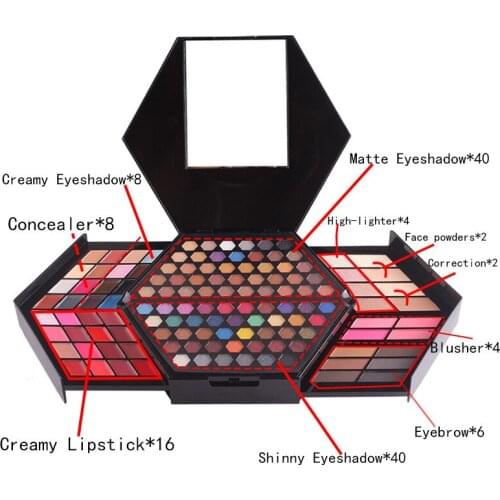 Professional Makeup Set Makeup Box Glitter Shimmer Matte Eyeshadow Powder Palette Lip Stick Blush Eyebrow Eye Liner Makeup Tools