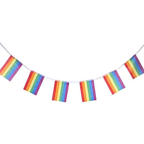 5m 20pcs Rainbow Flag Strings Colorful Rainbow Peace Flags Banner LGBT Pride LGBT Flag Lesbian Gay Right Parade Charmingly