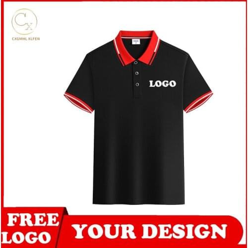 POLO shirt 7-color high-end comfortable tops for men and women custom logo short-sleeved Lorca cotton lapel printing brand text
