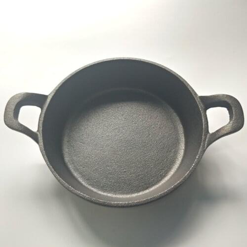 Iron Mini Frying Pan-17.5/24.5cm Non-stick Double Handle Thickening Cast Iron Omelet Frying Pan Without Coating(Without Lid)