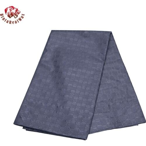 Bintarealwax 5 Yard/Lot Polyester Fabric Bazin Riche Jacquard Fabric for Sewing Women Party Dress Solid Color Materal CS3307