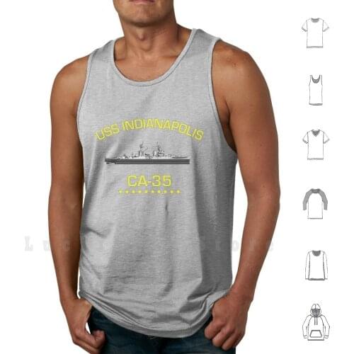 Uss Indianapolis : Inspired By Jaws tank tops vest sleeveless Uss Indianapolis Shark Jaws Quint Navy Ship Inspired