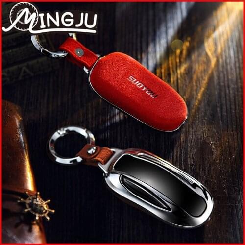 High quality Remote For Tesla Model X Protective Car key case Cover Set Suede Leather Accessories Holder KEYFOB Sport Protector
