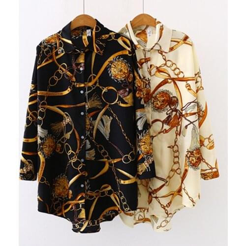 Plus size Fashion casual oversized Women Blouses 2021 Spring chiffon Blouse three quarter sleeve Loose Tops Shirts Blusas Mujer