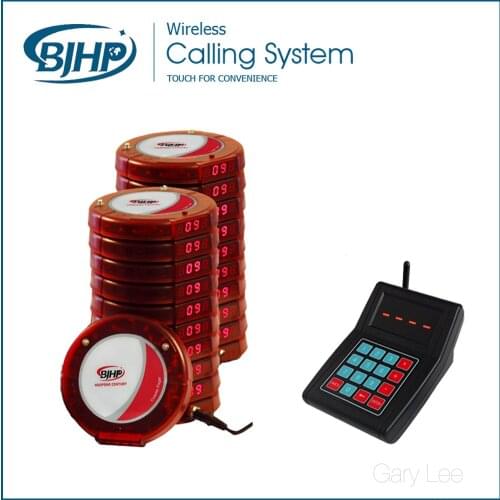 1 keypad transmitter with 20 pagers Wireless Restauran Queuing Coaster Paging System