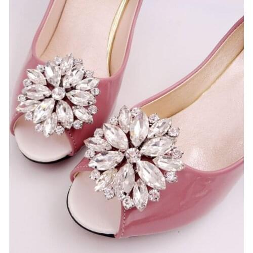2020 1Pair Luxury Crystal Shoe Clips Removable Rinestone Shoes Charms Shiny Buckles Wedding Bridal Decoration Accessory