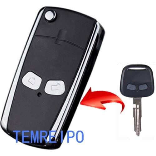 10pcs/lot 2 Buttons Car Key For Mitsubishi Flip Remote Modified Key Shells Replacements Fobs with right blade