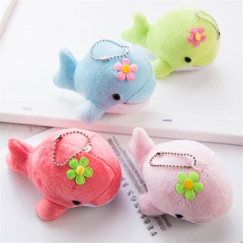 10PCS/LOT Mix Color , NEW 10PCS Keychain Dolphin DOLL ; 13CM Plush Stuffed TOY