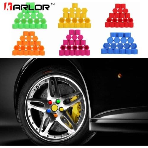 20Pcs 17/19/21mm Silicone Hexagonal Socket Car Wheel Hub Screw Cover, Nut Caps Bolt Rims Exterior Decoration & Protection