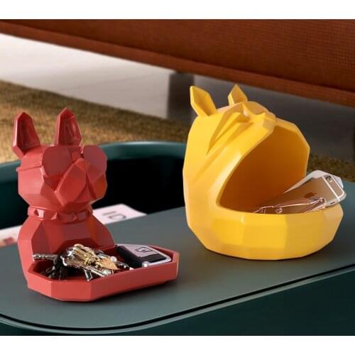 2020 New home storage box Dog cat modern figurine Candy Fruit key Desktop home decor storage container Home Office Storage box