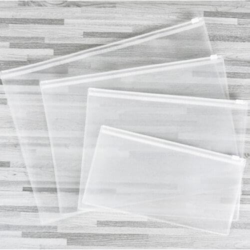 500pcs Waterproof Plastic Zipper File Folder Pencil Pen Bag Document Bag for Office Student Supplies A4 A5 A6 B5 W0004