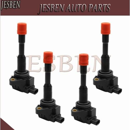 4PCS Rear Ignition Coils Fit FOR Honda Civic 7 8 VII VIII JAZZ FIT 2 3 II III 1.2 1.3 1.4 NO# 30521-PWA-003 UF374 30521-REA-Z01