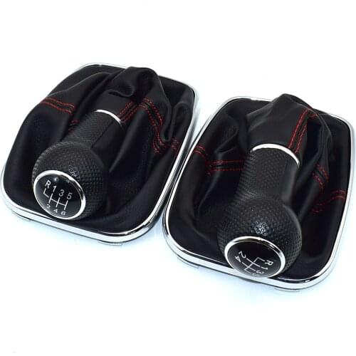 6 Speeds Gear Shift Knob Lever Shifter Gaitor Boot PU Leather For Volkswagen VW 1999-2004 Golf 4 IV MK4 GTI R32 Jetta
