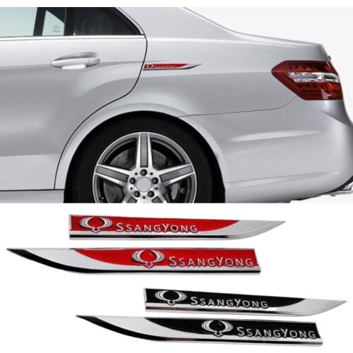 Car Side Stickers for Ssangyong Rexton 2 G4 Korando Tivolan Kyron Rodius Actyon Sport Musso Tivoli Chairman Fender Badge Emblem