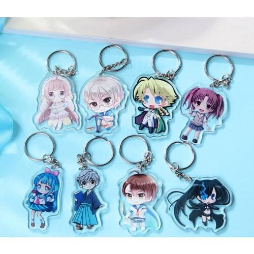 1pcs Diy Cartoon Keychain Acrylic Charms High-Quality Custom Logo Photo Chibi Anime Pendant Key Chain Accessories