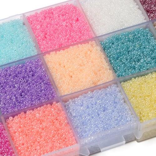 15g/lot 2MM Candy Cream Color Czech Glass Seed Beads Round Hole Beads For Kids Handmade Jewelry Making bracelets Accessories