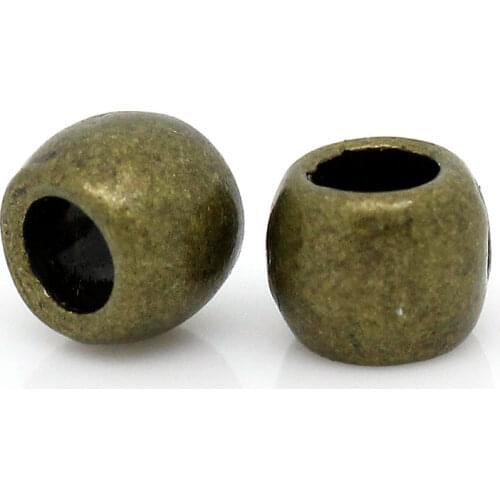 DoreenBeads Zinc metal alloy Spacer Beads Barrel Antique Bronze About 6mm( 2/8") x 5mm( 2/8"), Hole:Approx 2.9mm, 25 PCs