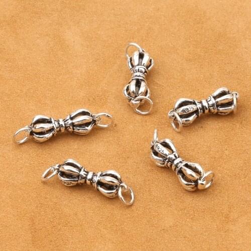 Wholesale Batch S925 Sterling DIY Thai Silver Exotic Accessories bracelets Human Face Puba And Magic Vajra Pendant