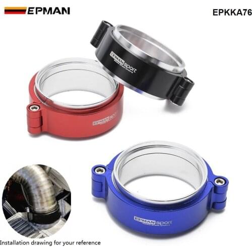 Epman HD Exhaust V-band Clamp w Flange System Assenbly Anodized Clamp For 3" OD Turbo Dump Pipe EPKKA76