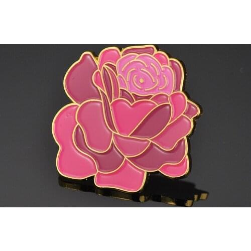 Zinc alloy epoxy brooch round commemorative emblem custom