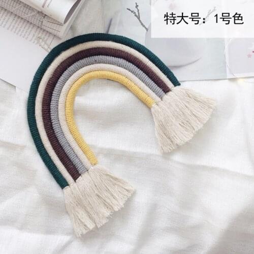 Hot Home Decoration Accessories Extra large Rainbow Handmade Weaving Ornament Nordic Nursery Kid Room Wall Decor Best Hanging