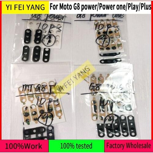 10Pcs A Quality Rear Back Camera Glass Len For Motorola Moto G8 Power One Play Plus Cover Lens Bezel With Adhesive