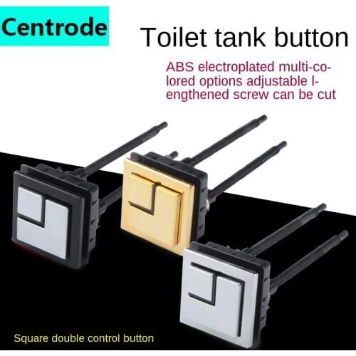 Toilet flush button switch, toilet tank button, square double button, toilet button accessories, universal