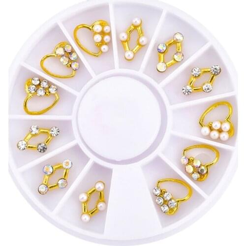 27RC Crystals Beads Shiny for Nail Art Craft Mix-shape Mixed Nail Art Rhinestones and Nail Studs 3D Diamonds Nail Art Studs